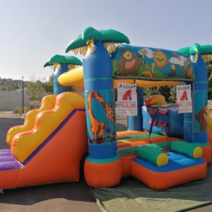 🦒 Château Gonflable « Aventure Safari » – avec 2 toboggans  ! 🌞